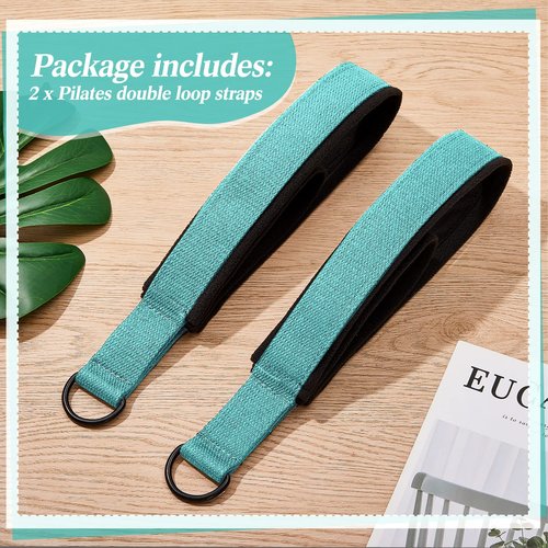 2 Pcs Pilates Straps Double Loop D-ring Straps for Reformer Pilates Accessories Yoga Exercise Fitness Yoga Exercise Accessories for Home Gym Workout