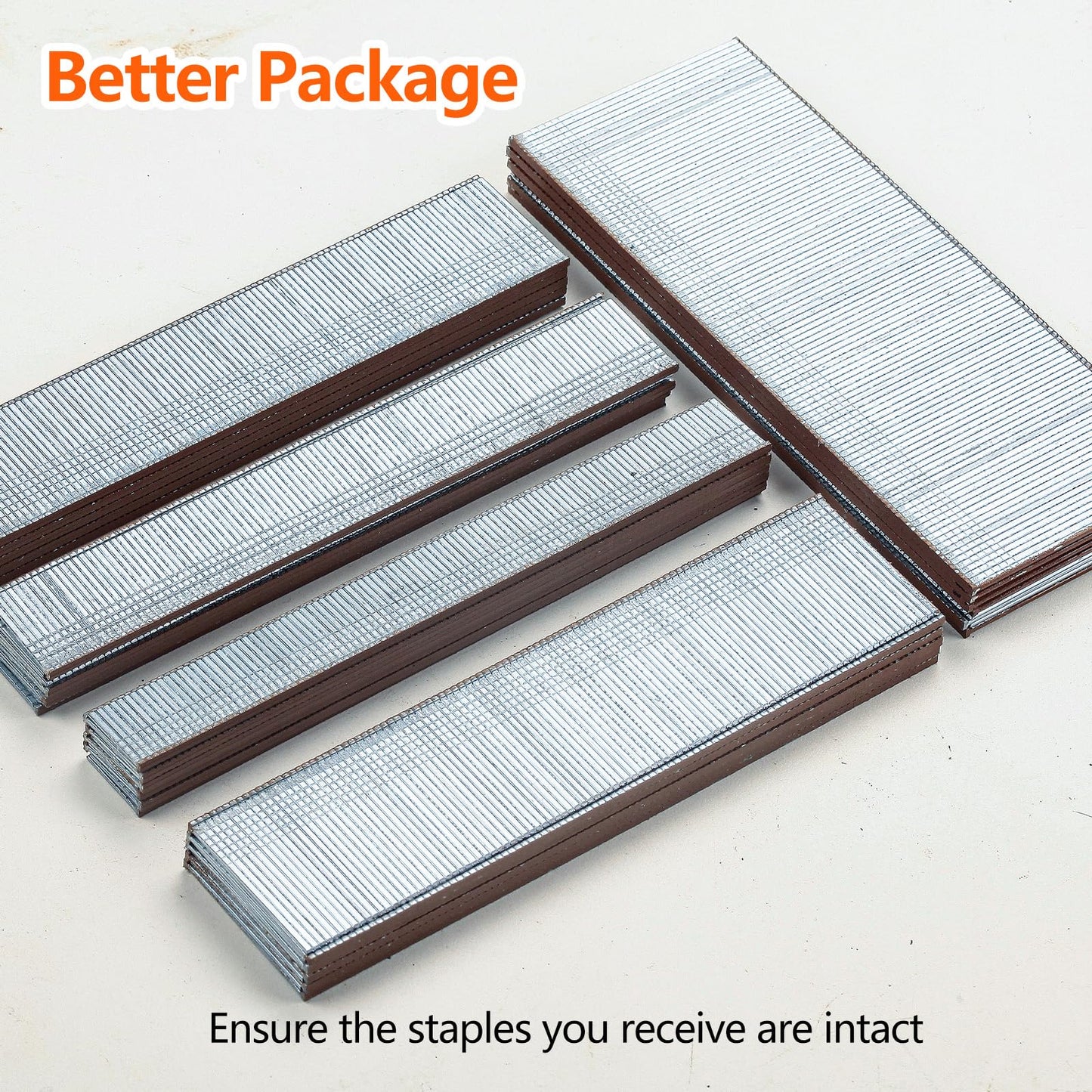 SITLDY 18 Gauge Galvanized Brad Nails Brown T-head 8 Sizes 1600-Pack (1/2"+5/8"+3/4"+1"+1-1/4"+1-1/2"+1-3/4"+2"), 200 per size Assorted Size Project Pack, for Pneumatic, Electric 18GA Brad Nailer Gun