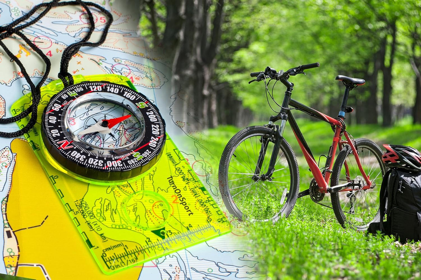 TurnOnSport Orienteering Compass - Advanced Hiking & Camping Scout Compass - Ideal Survival Gift for Kids