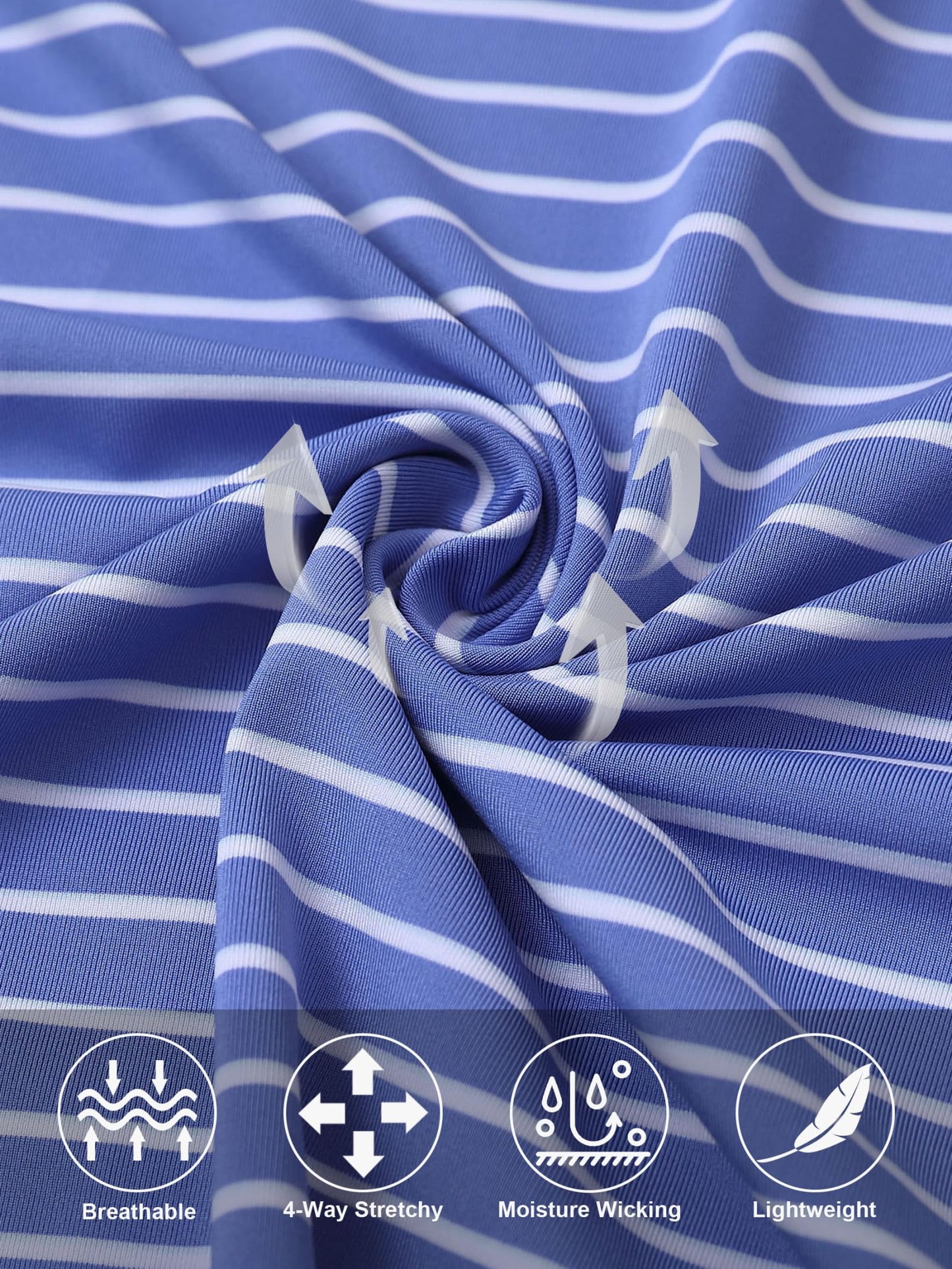 Rouen Golf Shirts for Men Performance Moisture Wicking Casual Striped Polo Business Mens Polo Shirts Short Sleeve