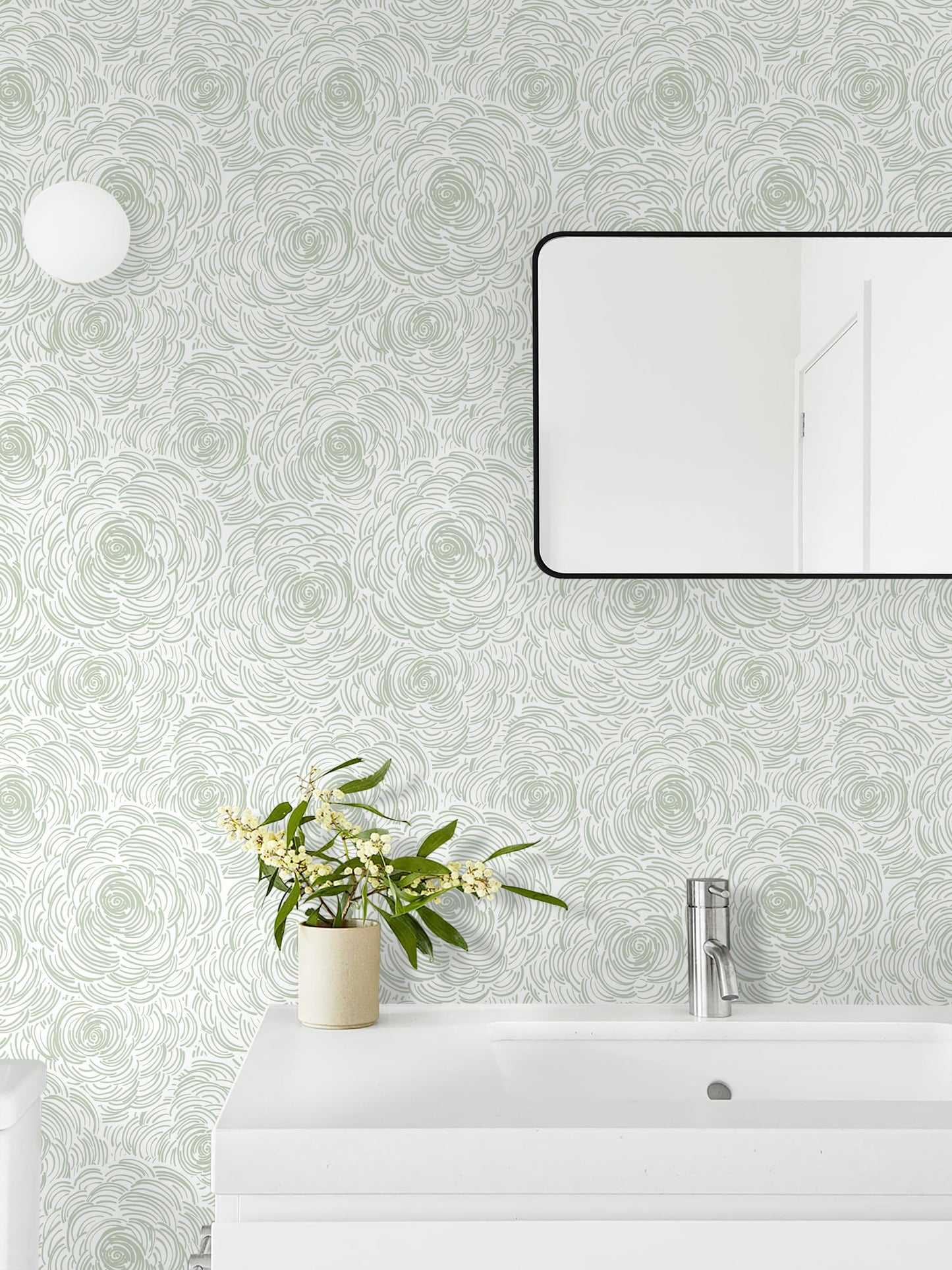 Toduso Modern Peel and Stick Wallpaper Green Contact Paper Sage Green Self-Adhesive Wall Paper Removable Decorative Wallpapers for Bedroom Bathroom Cabinets Decor Vinyl 17.3''×78.7''