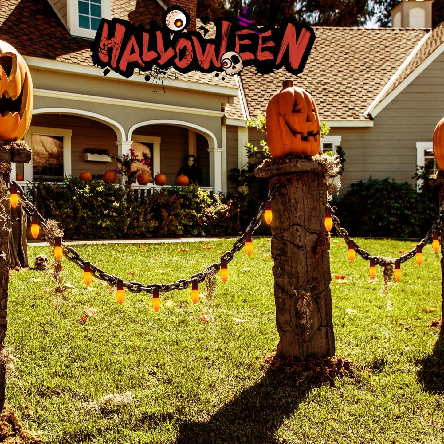 25 Pack C9 Orange Halloween Replacement Bulbs, LED Orange Night Lights for Halloween Christmas Outdoor Indoor Patio String Lights, C9/E17 Candelabra Base, 0.6 Watt