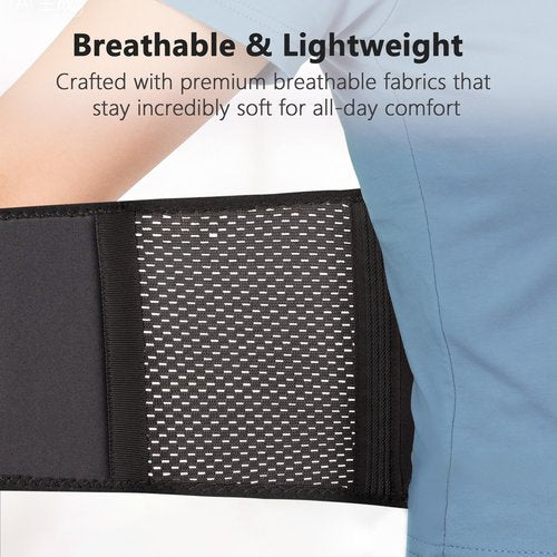 Comforband Copper-Infused Back Support Brace – Lightweight Lumbar Belt with 6 Supportive Stays for Lower Back Pain Relief, Muscle Spasms, Strains, Arthritis, and Sciatica – for Men and Women (Medium)