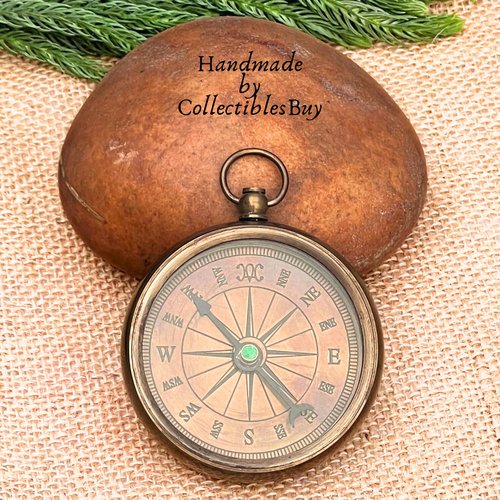 Antique Sports Compass Hiking Camping Nautical Instrument Navigational Direction Finder Open Face Compass Handy Pocket Size Collectibles for Camping