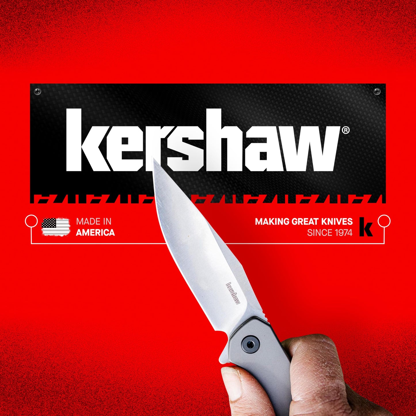 Kershaw Blur Pocket Knife, Olive and Black, 3.4 Inch Steel Recurve Plain Edge Blade, EDC with Assisted Opening, USA Made, Reversible Pocketclip, Everyday Carry Pocket Knife for Men and Women