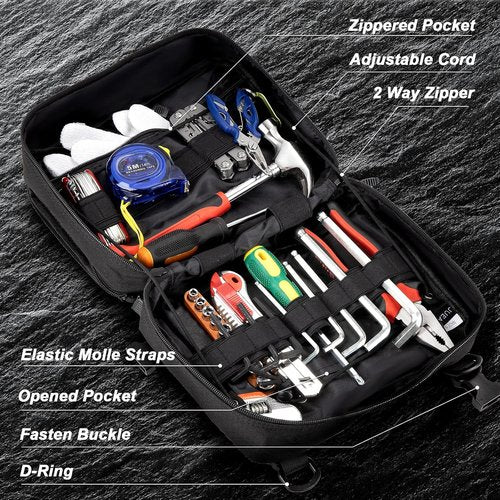 Jueachy Tactical Molle Pouch - Large Utility Tool Organizer with Expandable Design & USA Patch Included