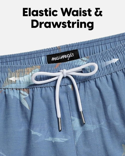 Maamgic Men's Swim Trunks - Quick Dry 5.5 Inch Beach Shorts with Compression Liner & Zipper Pocket