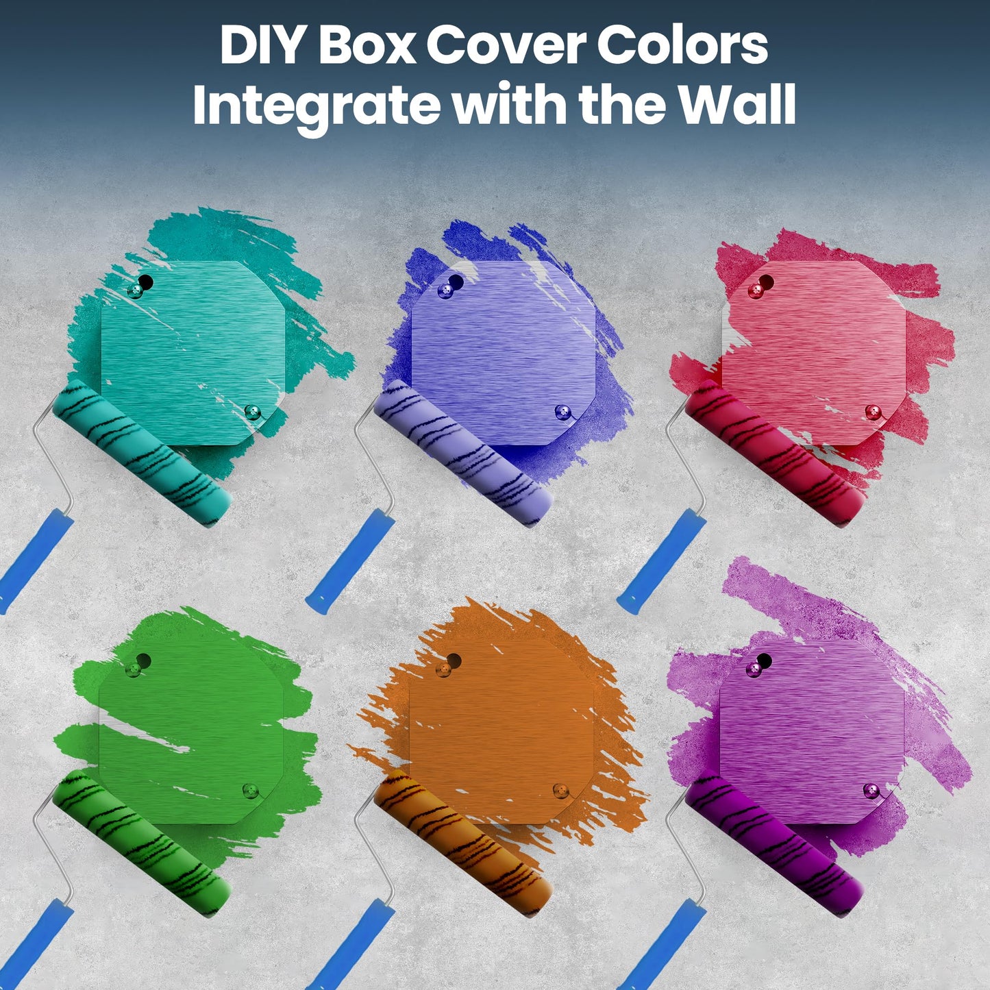 6Pcs Octagon Electrical Box Cover Plates, Junction Box Cover, Electric Box Cover Plate, Metal Electrical Box Cover, Galvanized Flat Blank Electric Box Cover for 4 Inch Octagonal/Square Electrical Box