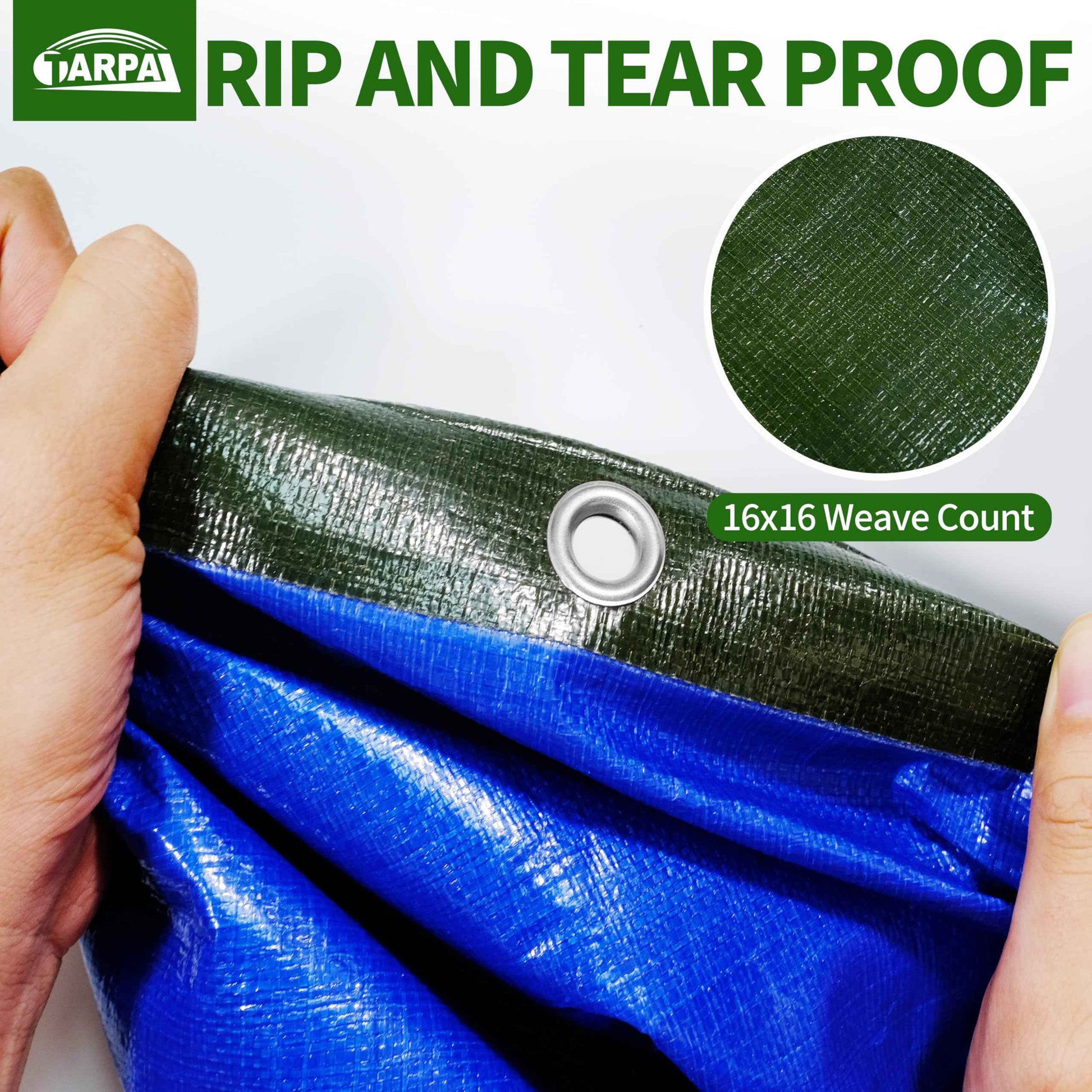TARPAL 4x8FT Heavy Duty Waterproof Tarp 16mil Thick Tarps with Metal Grommets Every 17.7" UV Protection&Tear -Resistant Cover for Firewood,Roof,Pool,Car,RV&Outdoor Furniture(Green/Blue)