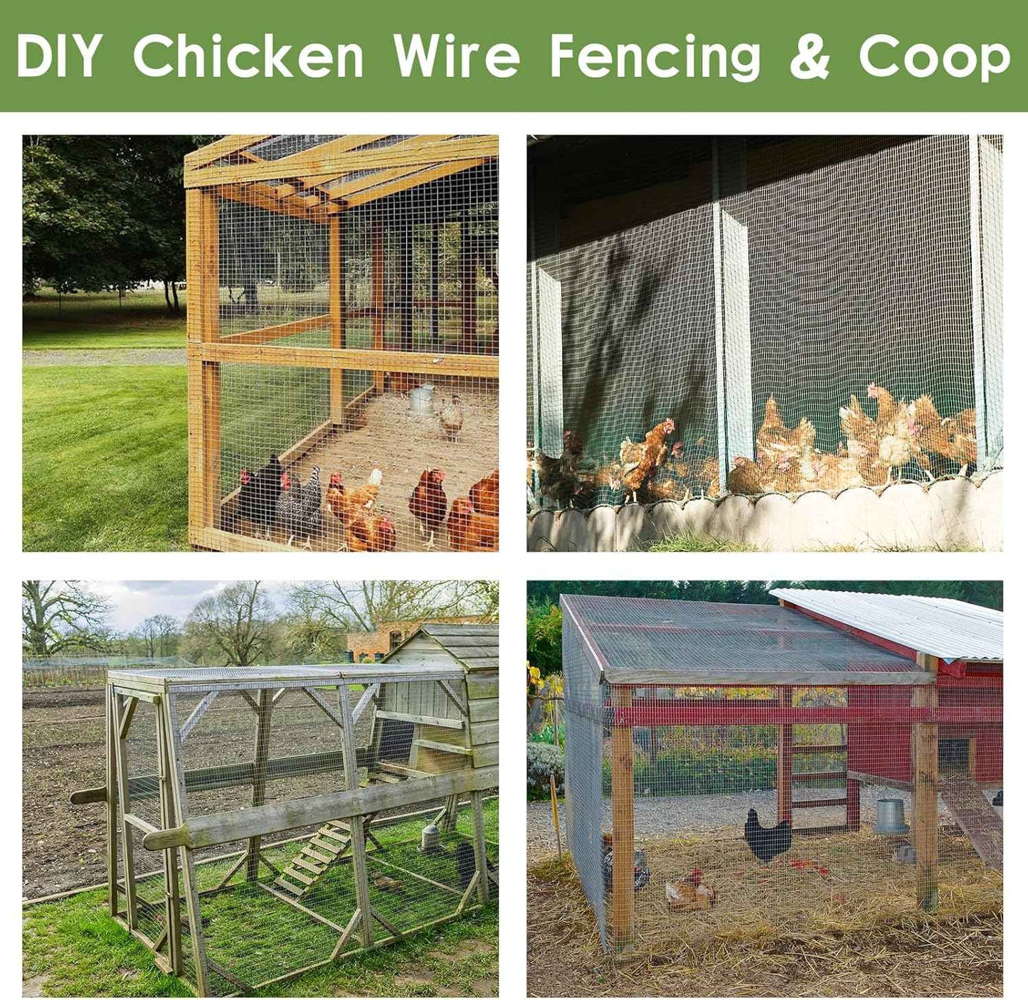 48" x 50' Black Hardware Cloth - 1" Mesh Vinyl Coated Chicken Wire Fence for Poultry