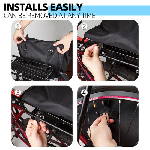 CARTMAN 30L Bike Panniers Bag, Water Resistant Bicycle Trunk Bag with Carrying Handle, Reflective Trim and Large Pockets, Bike Rear Seat Saddle Bag for Grocery Shopping Commuter Long Cycling Trip
