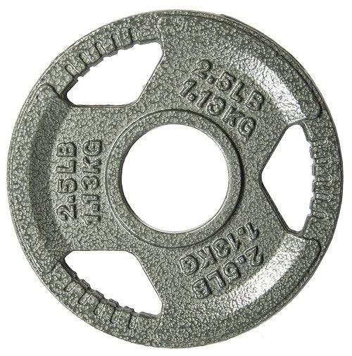 Fitvids Cast Iron Plate Weight Plate for Strength Training and Weightlifting, 2-Inch Center, 2.5LB (Set of 4)
