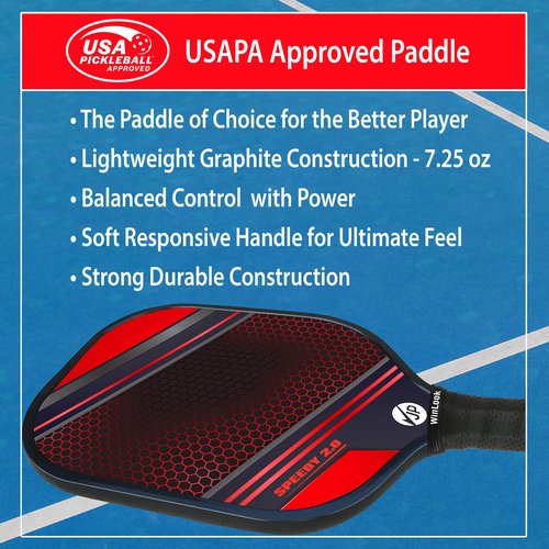 JP WinLook Premium Pickleball Paddles Set – USAPA Pickleball Set - Graphite Carbon Fiber Rackets for Women & Men and Balls for Indoor or Outdoor Play - Racquets, Pickleballs & Carry Bag
