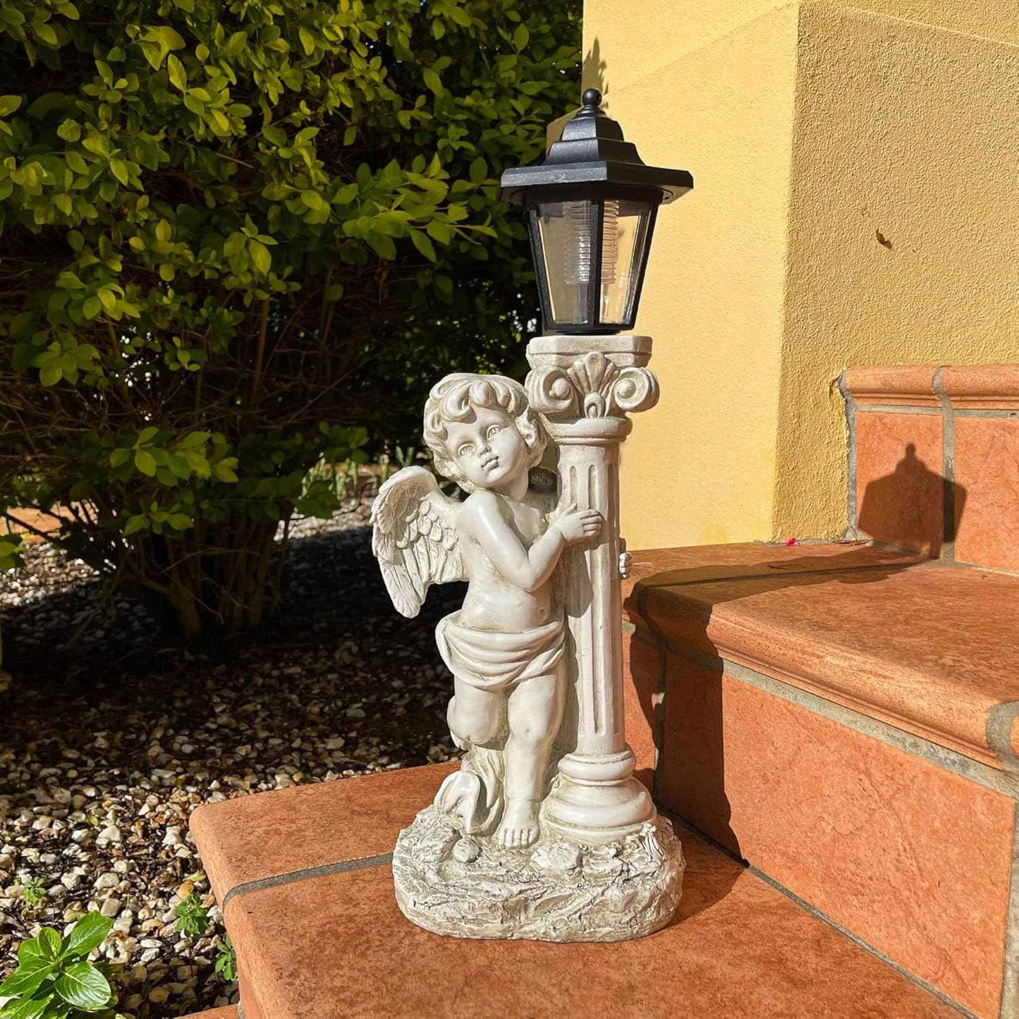 19.7-Inch Solar Angel Statue with Roma Pillar - Outdoor Garden Decor & Christian Gift