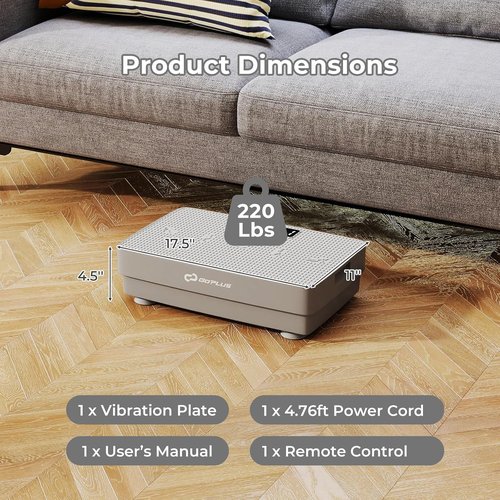 Goplus Vibration Plate | Full Body Exercise Machine for Lymphatic Drainage - Remote & LED Display