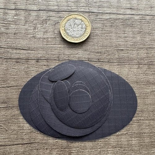 aZengear Repair Patches for Down Jackets - Waterproof, Self-Adhesive Nylon Fabric (11 Pieces, Dark Grey)