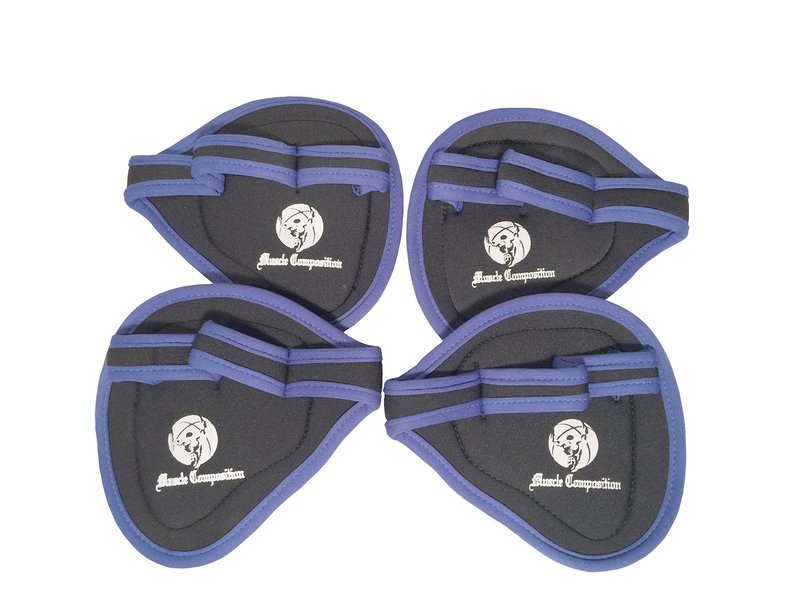 Muscle Composition Best Grip On the Market. Gym Gloves Alternative Gym Grip Pads. for Workout, Cross Fitness, Weight Lifting, Powerlifting. (Black/Royal Blue)
