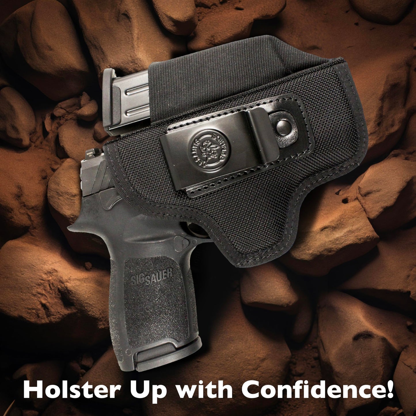 DeSantis Pro Stealth IWB Gun Holster - Concealed Carry Holster IWB, Premium Padded Ballistic Nylon, Adjustable Clip, Compatible with Most Medium Autos - Ambidextrous, Black