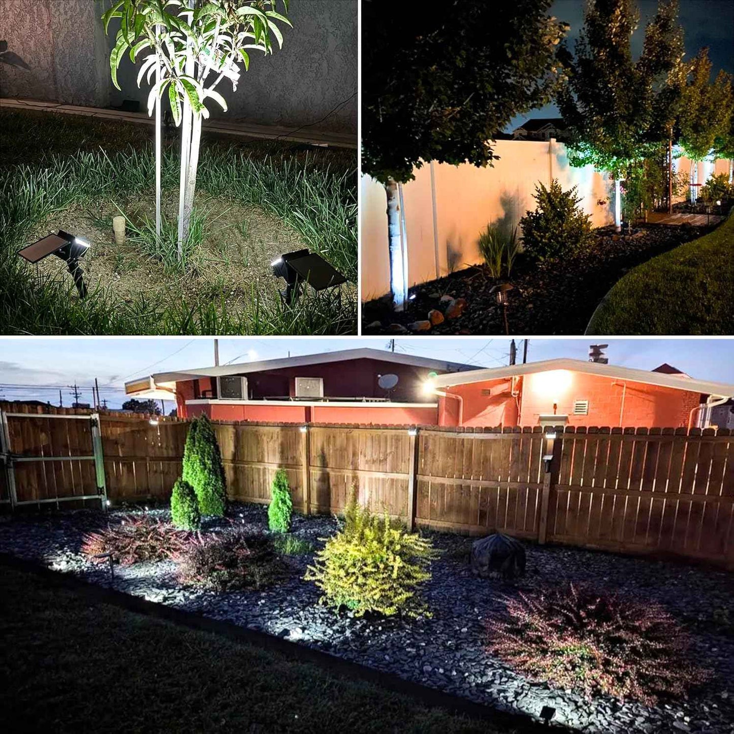 VOLISUN 8-Pack Solar Landscape Spotlights - IP67 Waterproof Uplights for Garden & Pathway, 27 LED Warm White, 3 Lighting Modes