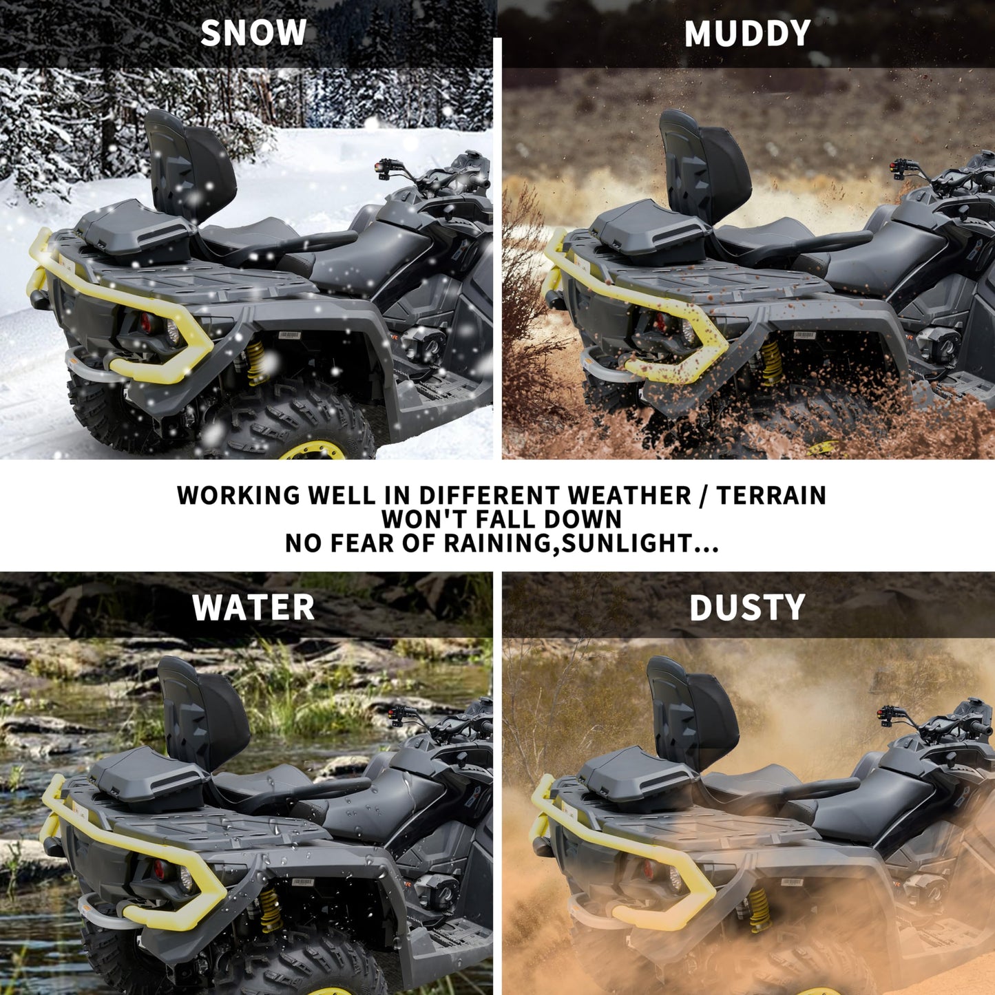 SAUTVS Storage Cargo Box for Can Am Outlander, 2 GAL Front Rear Bin Back Seat Rack Box for Can-Am Outlander L MAX 6X6 Accessories (Replace# 708200408), Quick Installation