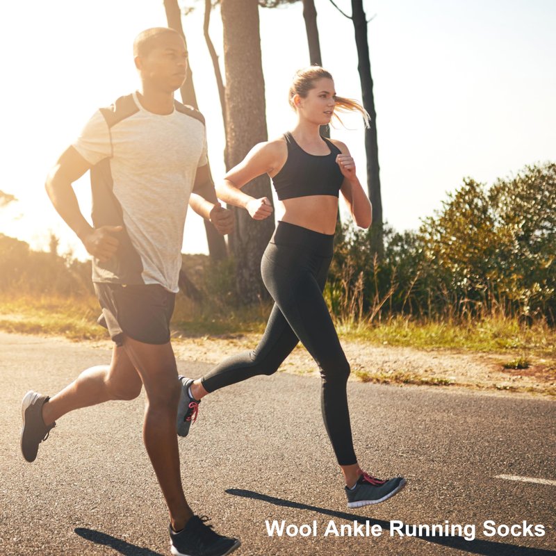 Tough Land Merino Wool Socks for Men & Women – 80% Merino Wool, No Show, Lightweight, Cushioned for Running, Hiking