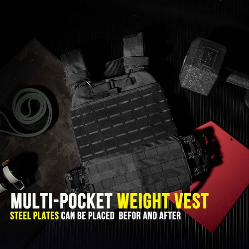 PETAC GEAR Weighted Vest For Men Workout Adjustable Strength Training Vests for Workouts Running Endurance Women Gym Fitness Weight Clothing(BK)