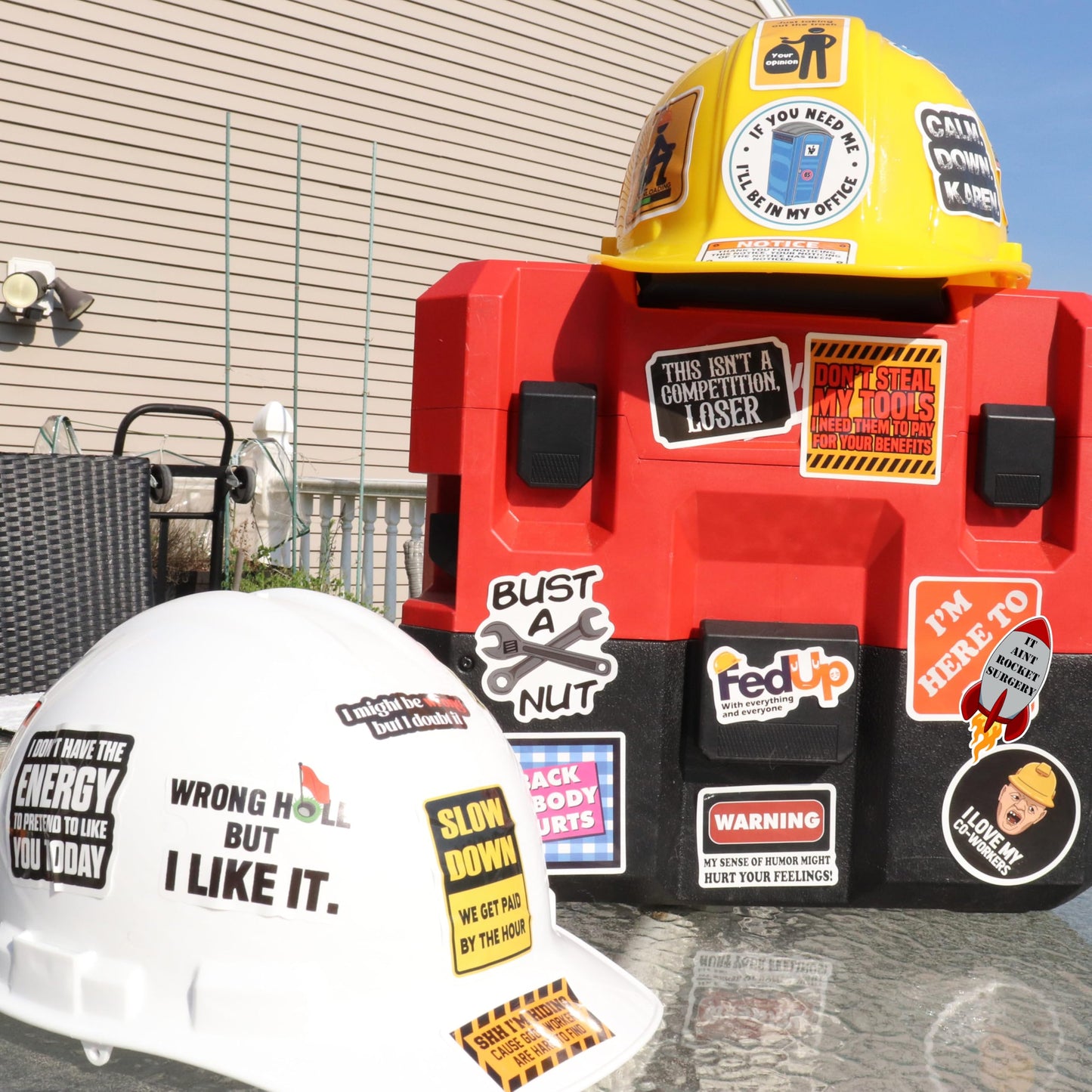 225PCS Funny Hard Hat Stickers (Dirty) for Adults Humor Waterproof Vinyl Welding Helmet, Tool Box, Electrician, Mechanic Construction - Blue Collar Gifts for Men No Repeat