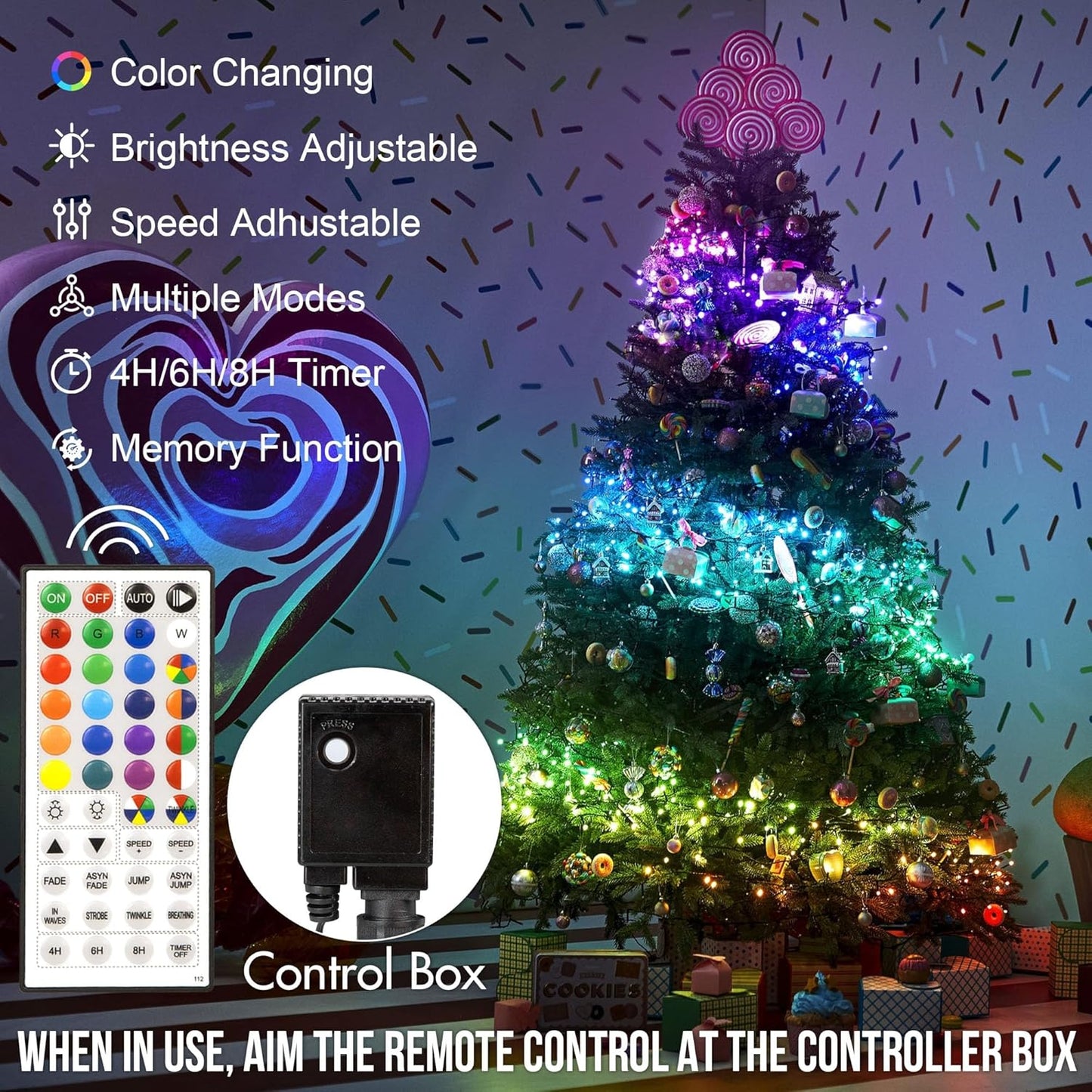500 LED Christmas String Lights - 164 FT Waterproof RGB Fairy Lights with Remote & Timer for Indoor/Outdoor Holiday Decor