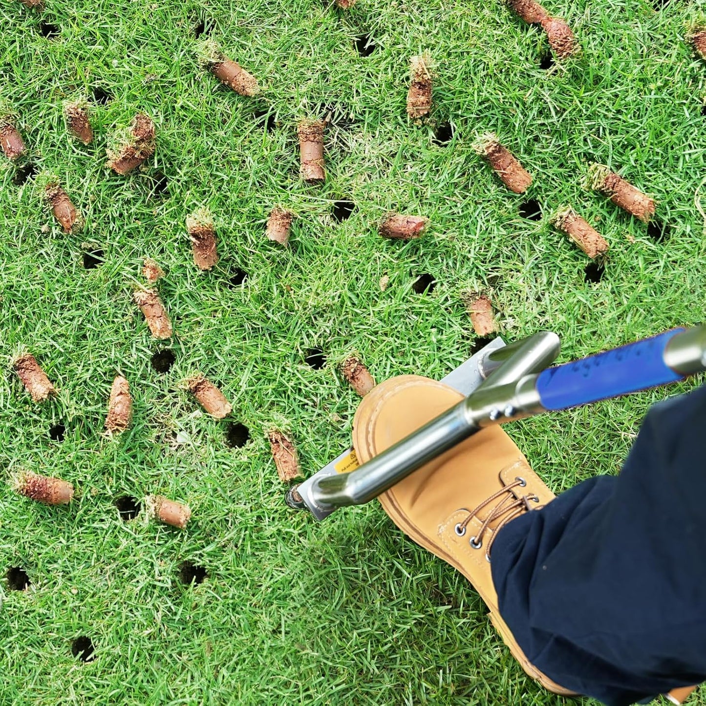 Core Aerator Lawn Tool - Manual Push Aerator with 3 Replaceable Tines for Healthy Grass