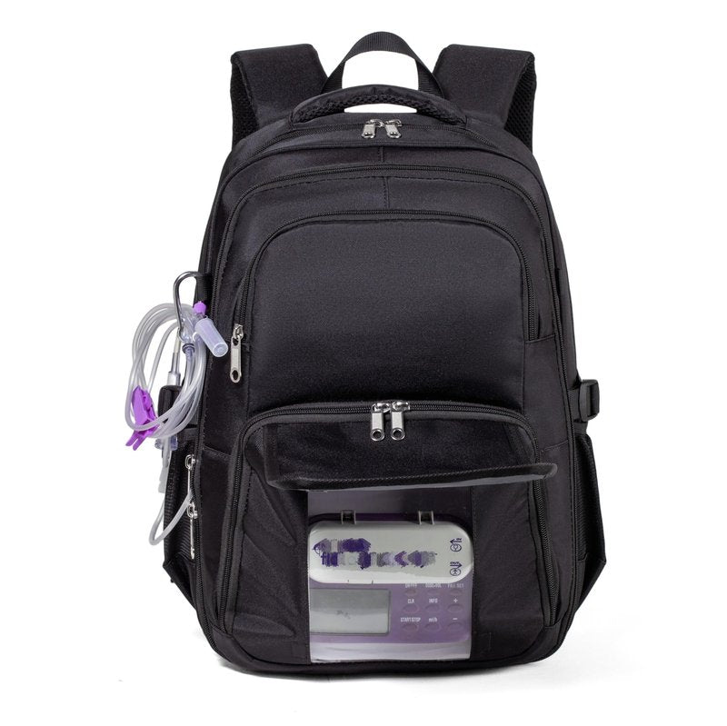Feeding Tube Backpack for G J GJ Tube G tube Accessories Supplies Backpack for Enteral Feeding Pump Bags Fits 500ml to 1200ml for Adults (Black)