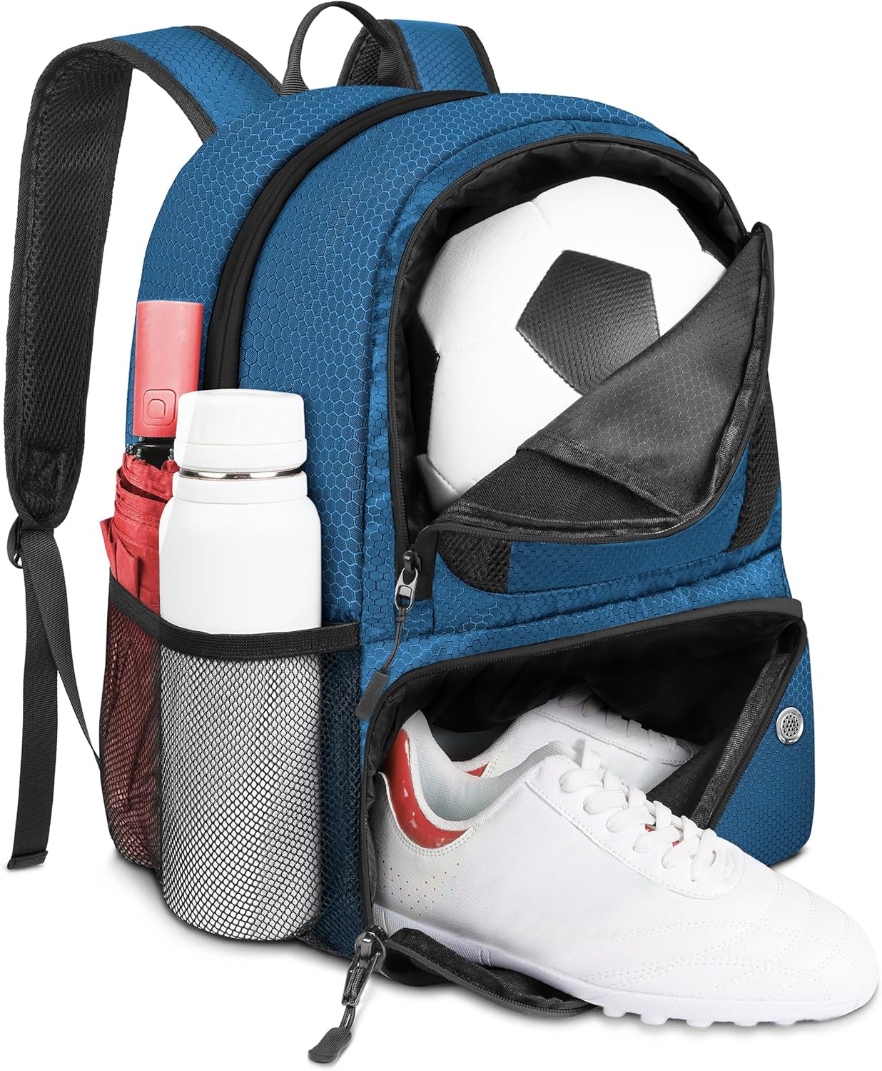 YOREPEK Soccer Backpack - Water-Resistant Sports Bag with Ball Holder for Football, Basketball, Volleyball