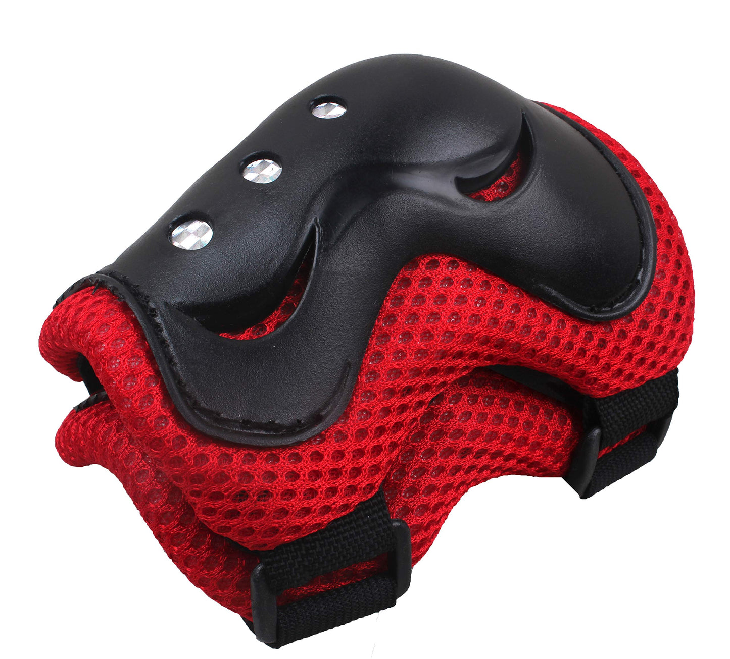 Adjustable Protective Helmet Kids Protective Gear Knee Elbow Pads Wrist Guard Outdoor Sports Safety Bike Scooters Skateboards (Red)