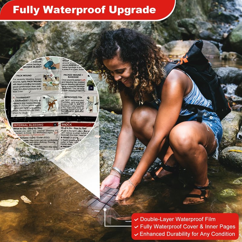 Tiny Pocket First Aid Guide EDC Emergency First Aid Kit for Anywhere Fully Waterproof