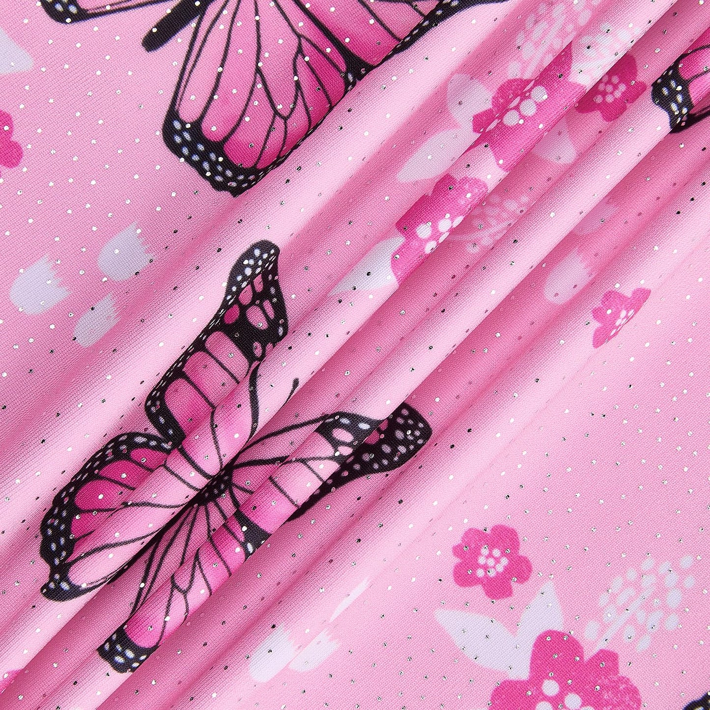 YDMZX Toddler & Girls Gymnastics Leotard with Butterfly Print, Sparkly Tank Outfit for Dance, Ballet & Tumbling (Ages 4T-5T, Pink)