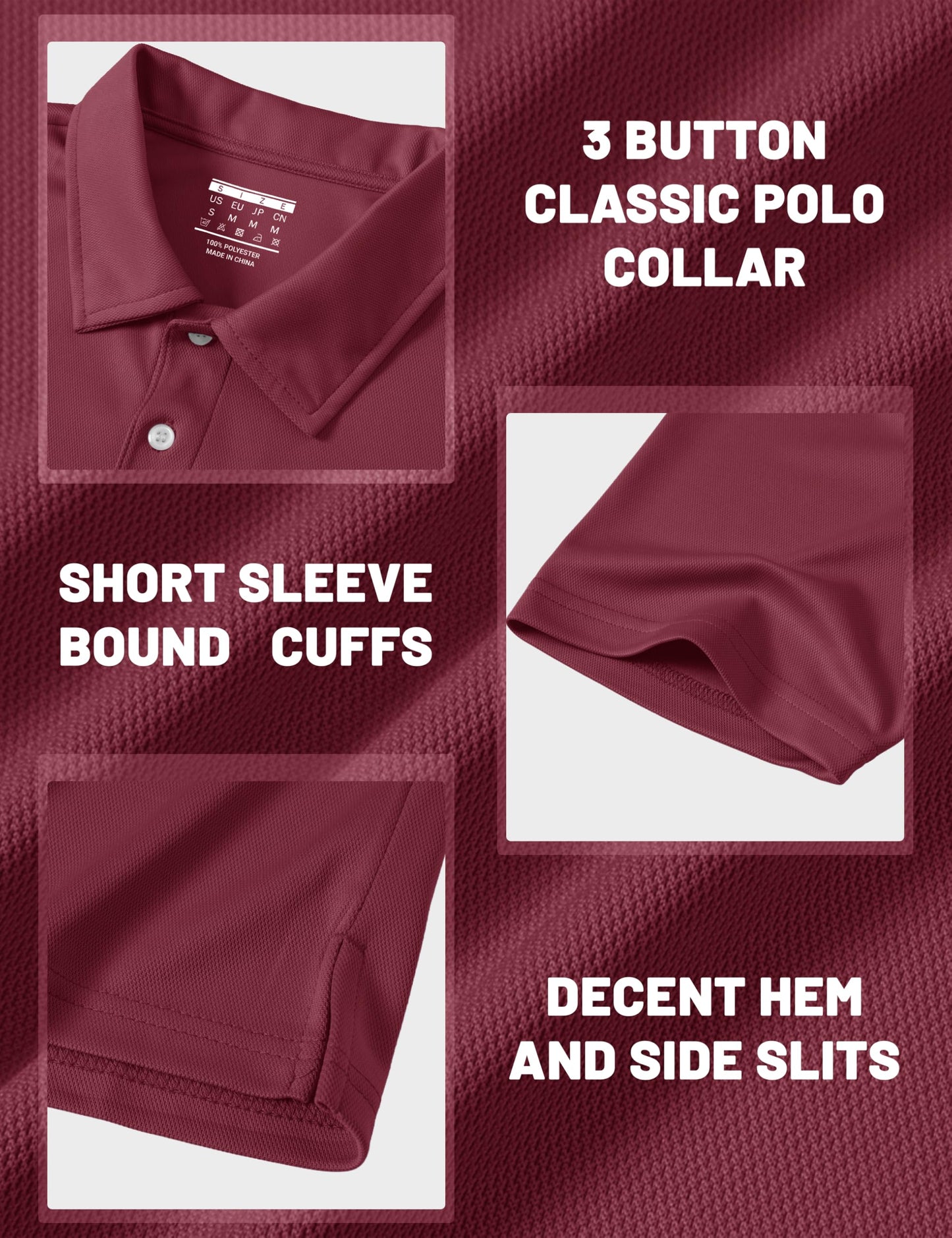 MAGCOMSEN Mens Polo Shirts Short Sleeve Athletic Pique Golf Shirt Dry Fit Performance Casual Work Polos for Men