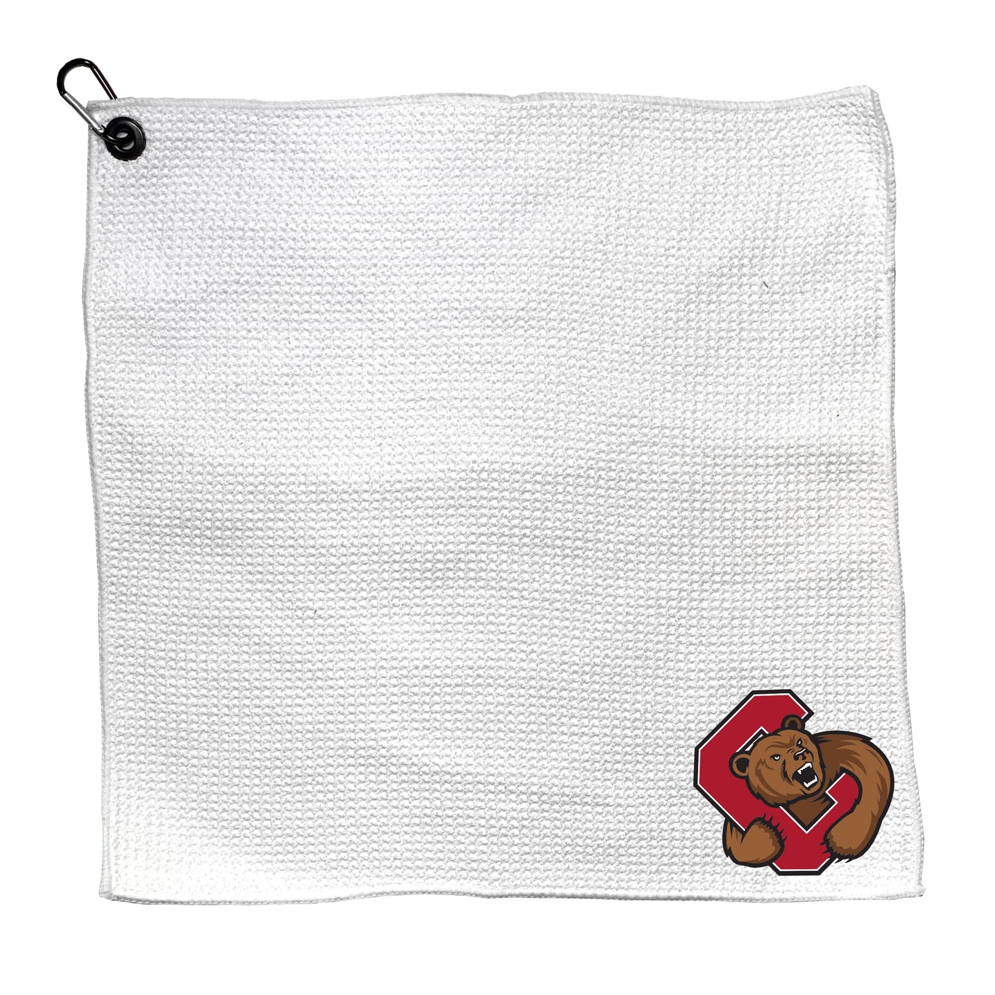 Team Golf NCAA Cornell Microfiber Towel - 15" X 15" (White) with Carabiner Clip, Premium Microfiber with Deep Waffle Pockets - Superior Water Absorption and Quick Dry Golf Cleaning Towel