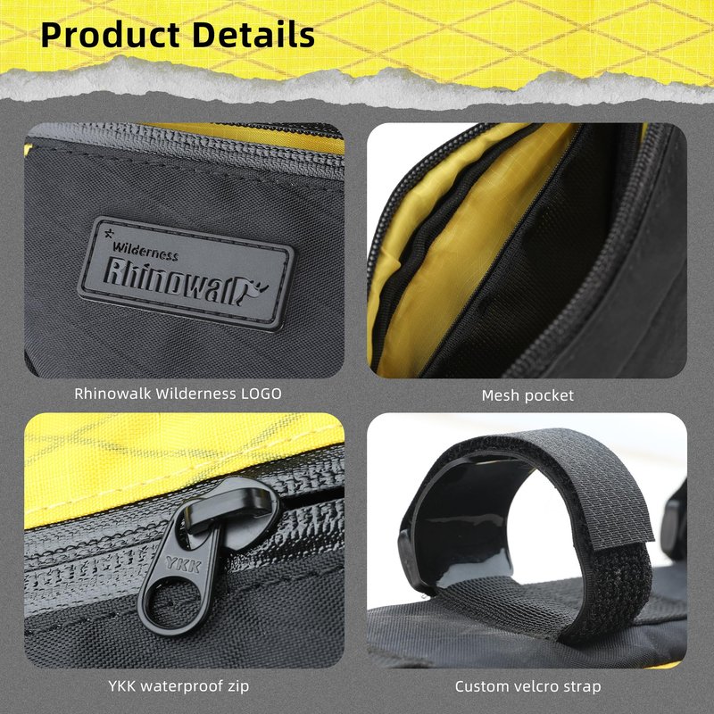 Rhinowalk Bike Frame Bag Waterproof Bike Triangle Bag 0.9L Bicycle Pouch Under Tube Bag Professional Cycling Accessories(S)-Black&Yellow