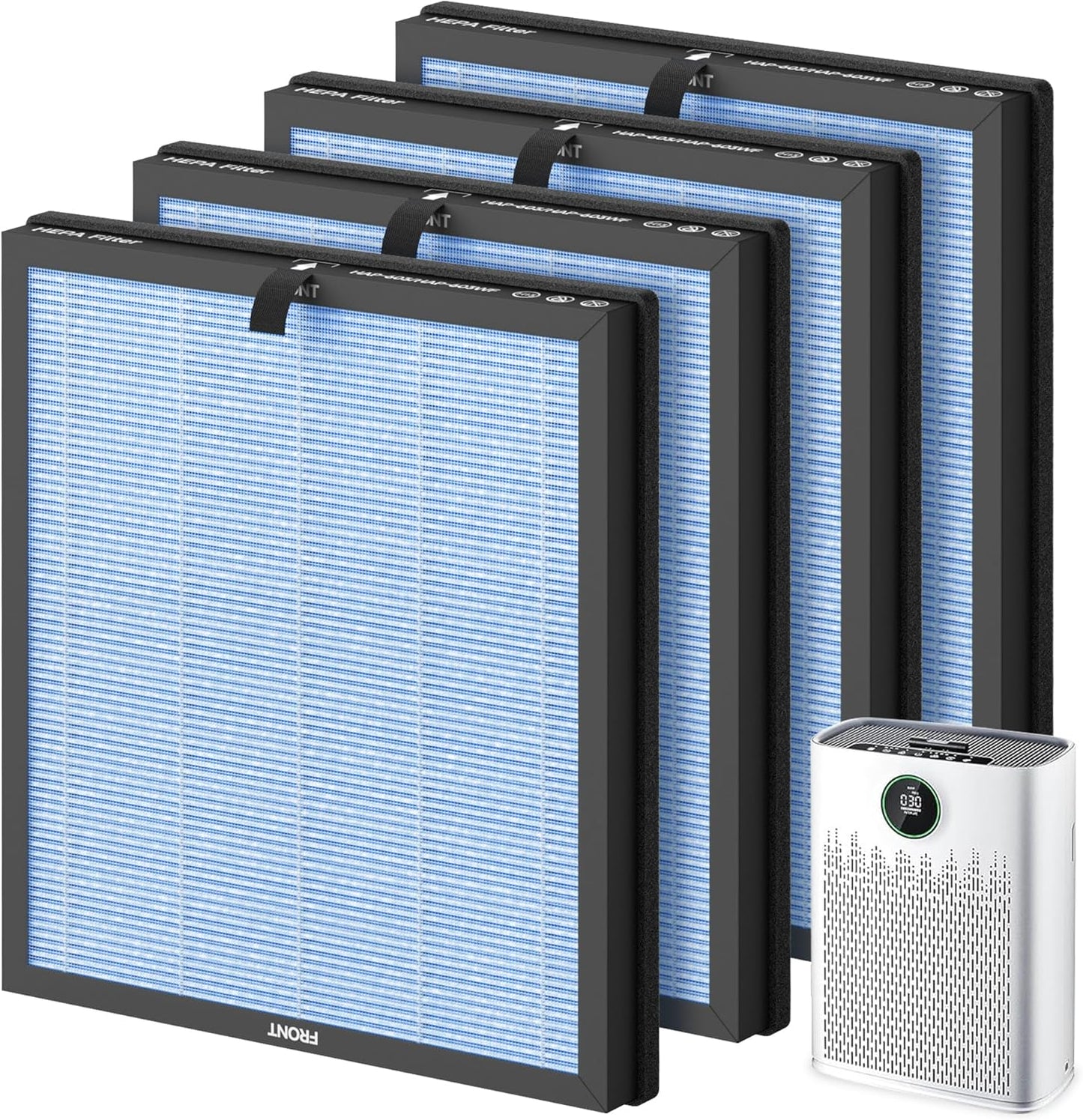 HAP602 Replacement Filter 4-Pack for ECOSELF Air Purifier - 3-in-1 Pre-Filter & Activated Carbon
