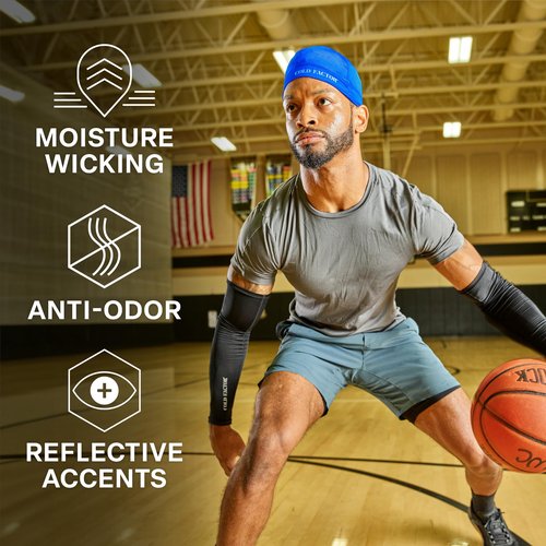 COLD FACTOR Instant Cooling Skull Cap & Helmet Liner 2 Pack-UPF 50+ Protection, Chemical-Free Evaporative Cooling Technology, Lasts Over 2 Hours, Breathable, Reflective Accents, Polyester Blend, Blue