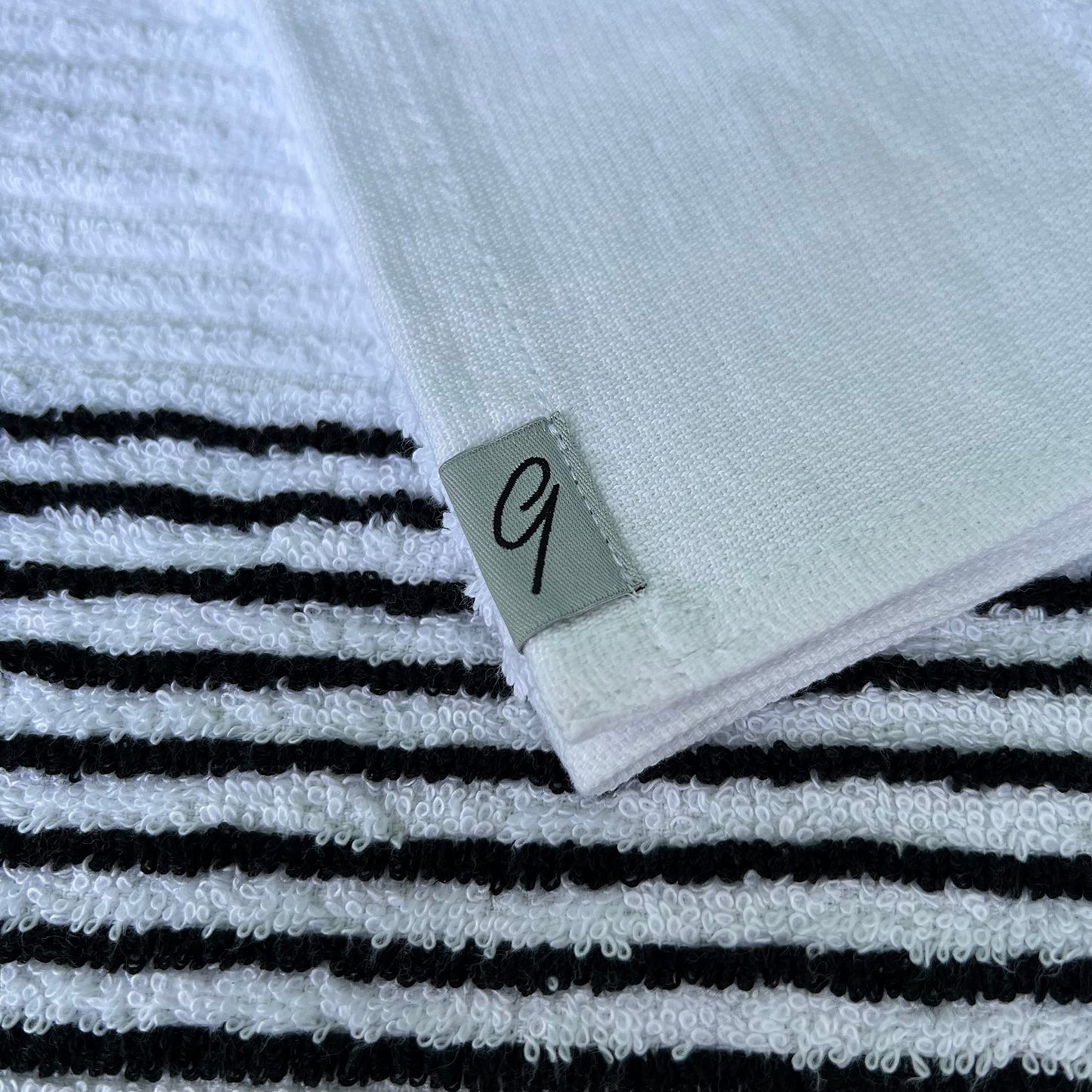 E9 GOLF Caddy Towel - Large 22" x 44" Caddie Style Golf Towel Design, Use The Same Golf Towel That Tour Players Use, Simple, Clean Design, White with Black Stripes