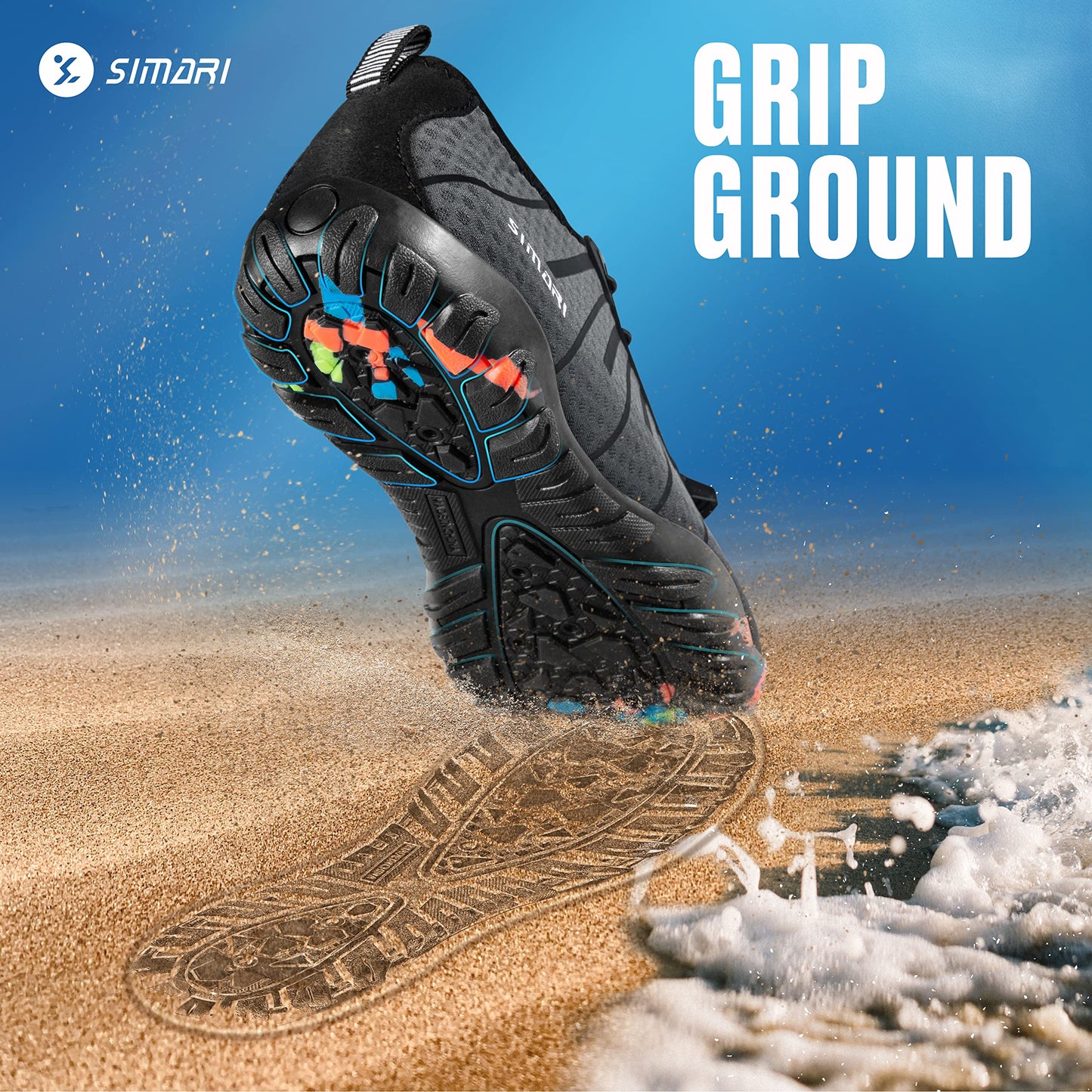SIMARI Water Shoes Men Women Quick Dry Aqua Sock Beach Barefoot Athletic Swim Sport Shoes for River Pool Lake Surfing Kayaking Diving Boating Walking Hiking Training WP002