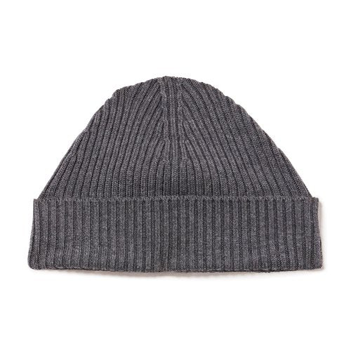 Lacoste Unisex Rib Knit Brushed Wool Beanie, Grey Chine, One Size