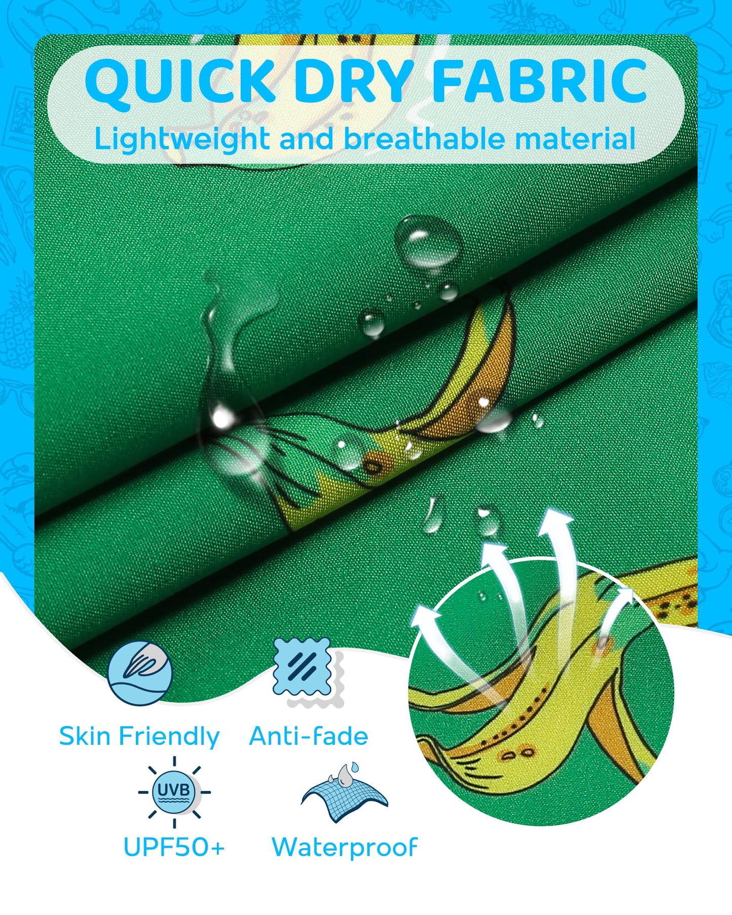 maamgic Boys Swim Trunks with Compression Liner 4-Way Stretch Quick Dry Swim Shorts Swimming Trunks Toddler Boy Banana Yellow 4T