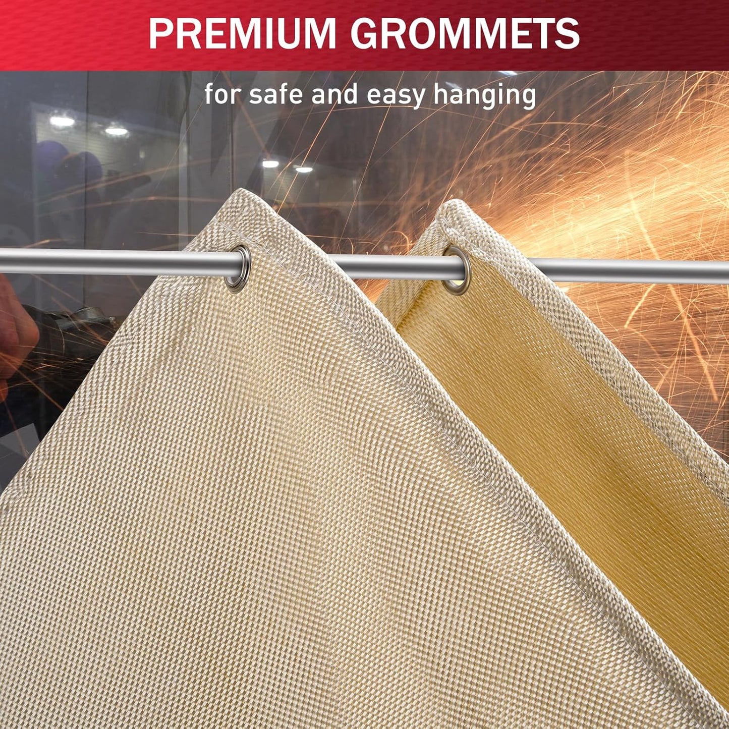 Heavy Duty Welding Blanket 4x6 ft - 1022°F Fire Resistant Fiberglass Insulation (2 Pack)