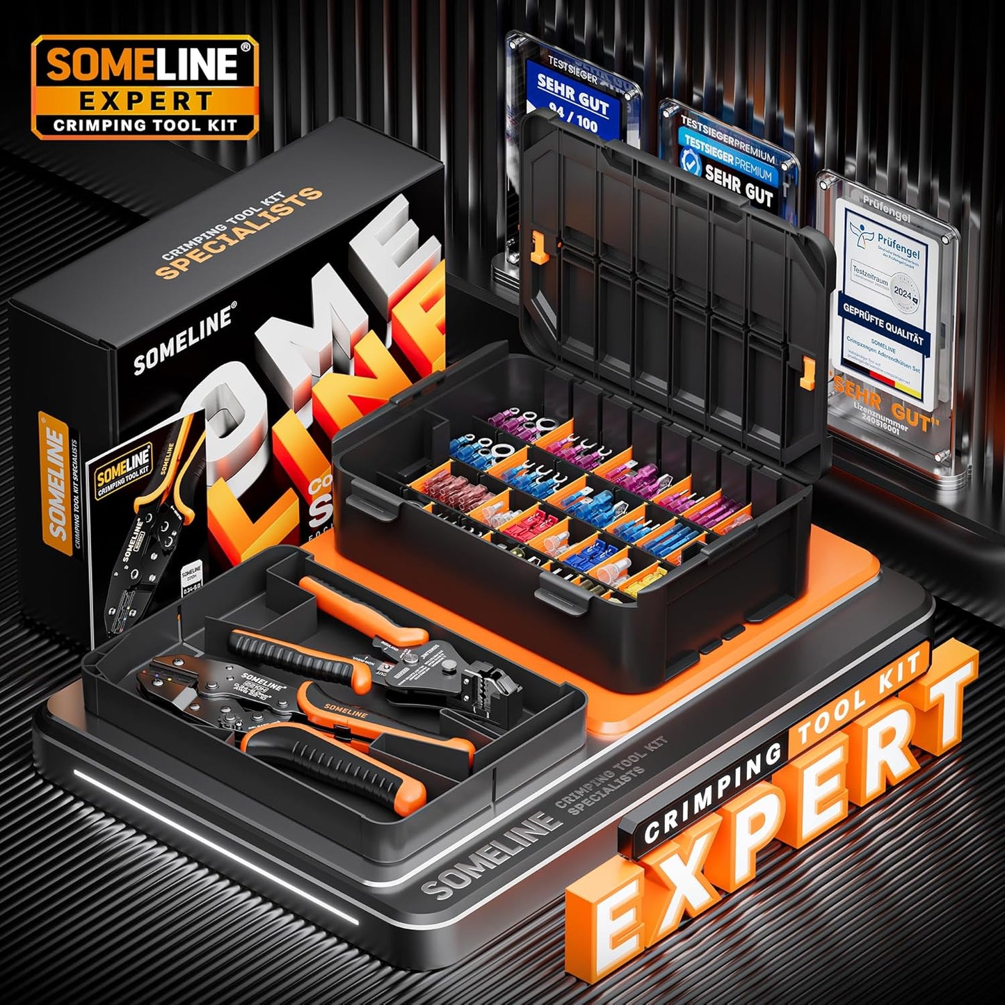 Heat Shrink Connector Crimp Tool Kit - 48 Sizes (22-10 AWG) Marine Grade Wire Connectors & Pliers