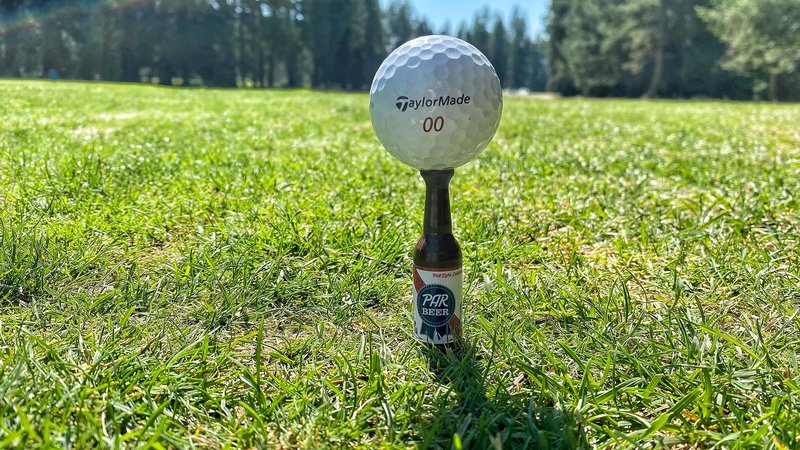 Putt Light Beer Bottle Golf Tees, Virtually Unbreakable and Recyclable Plastic Golf Tee 6 Pack, Golf Gift for Men, Bachelor Party Novelty Gift, for Golfers,3-1/4" Tall (Variety Pack #2)