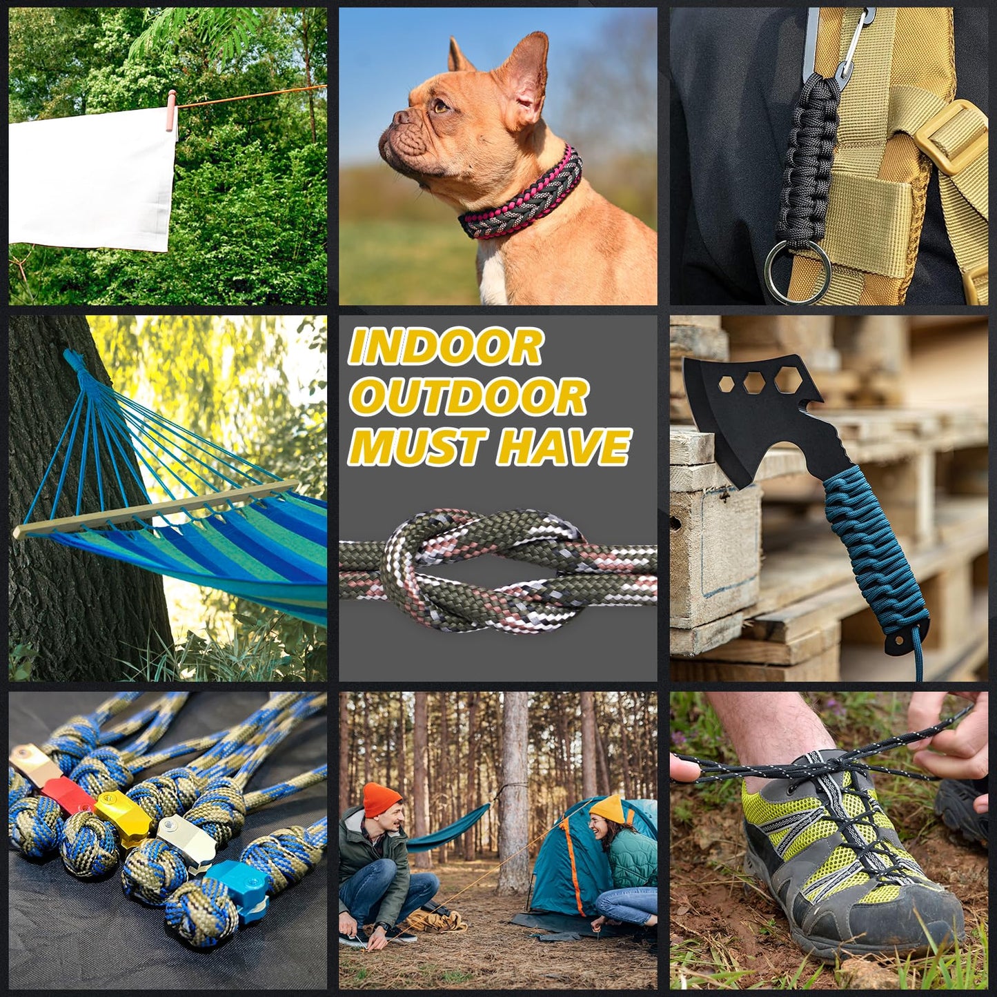 Thadavo 850Ib Reflective ParachuteRope, 50/100/200/500/1000ft 4MM 11 Strand Cords, Survival Paracord Rope Tie Down for Crafting, Tent, Camping, Clotheline, Hiking, Fishing, Camo Green 200FT