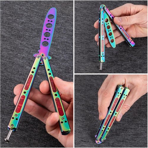 Grand Way Butterfly Trainer - 2025 Practice Balisong Knife | Dull Blade for Safe Trick Training - K-06 N