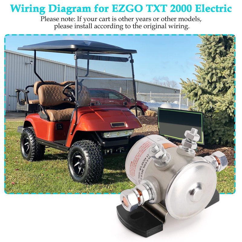 10L0L #70 Series Solenoid Relay for EZGO 36 Volt Golf Cart, 4 Terminal SPNO Continuous Duty, OEM# 11761-G1 27855-G01 27855-G02 31680-G1 27805-G02 3016
