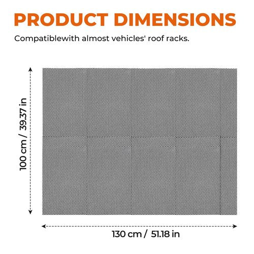 GEARLASSO Anti-Slip Roof Cargo Bag Protective Mat, 51" x 39" Rubber Roof Rack Pad – Scratch-Resistant & Waterproof Car Rooftop Luggage Mat for SUV, Van & Most Vehicles